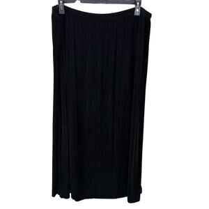 Vintage Stonebridge Black Stretch Whimsygoth Classic Side Slit Maxi Skirt 2X